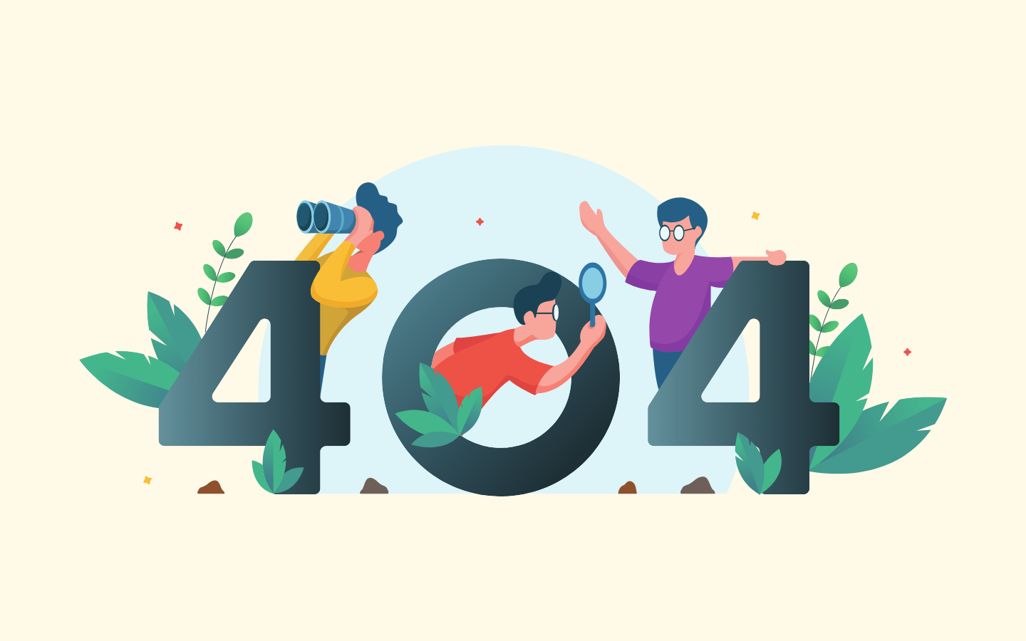 Green Botanical Illustration 404 Error Website Page